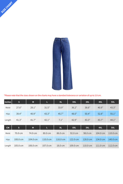 Straight Leg Long Jeans Lavish Daily