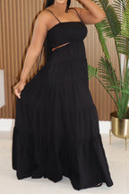 Smocked Cut Out Maxi Dress Lavish Daily