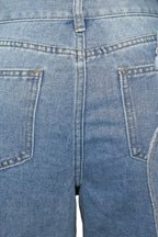 Double Denim Baggy Capri Jeans Lavish Daily