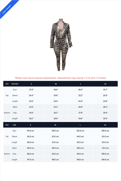 Animal Print Plunge Top & Pants Set LavishDaily