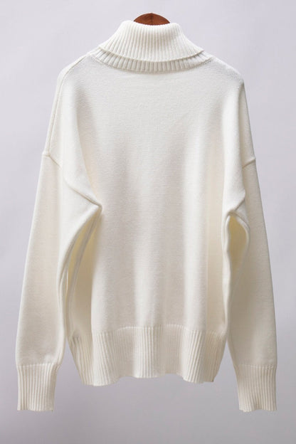 Turtleneck Long Sleeve Sweater Lavish Daily