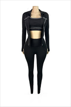 Sport Bra Zip Jacket Leggings Set Lavish Daily