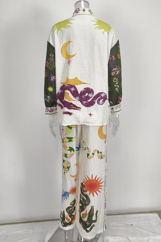 Printed Shirt and Pant Set Lavish Daily