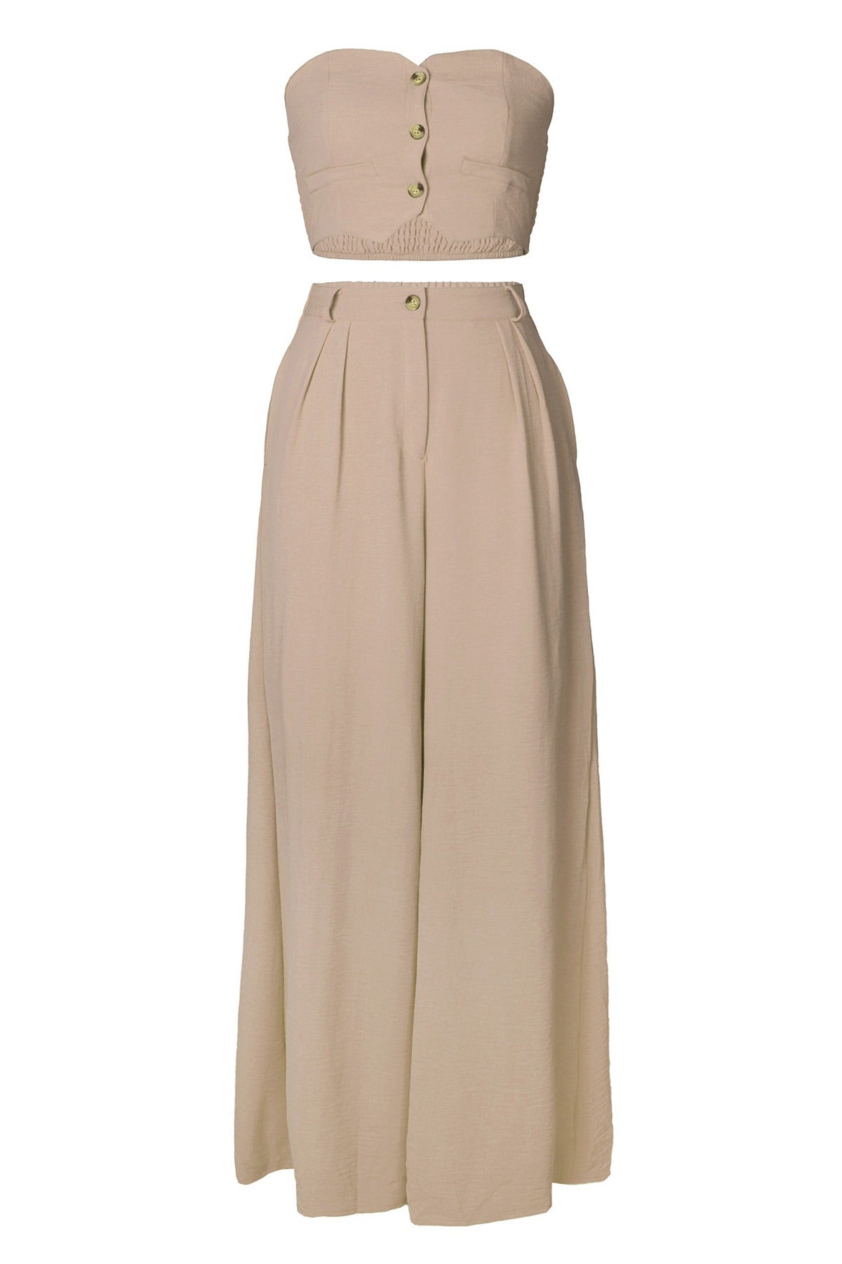 Stretch Tube Top Vest and Wide Leg Pants Set Lavish Daily