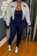 Fleece Lined Embroidered Zip Baseball Jacket Lavish Daily