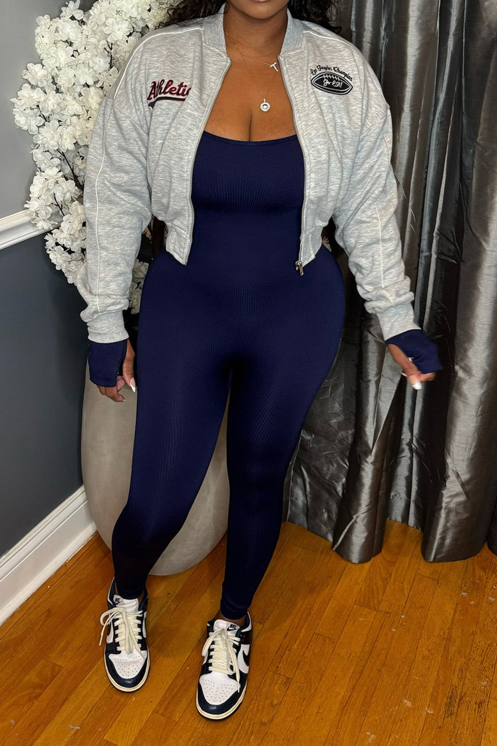 Fleece Lined Embroidered Zip Baseball Jacket Lavish Daily