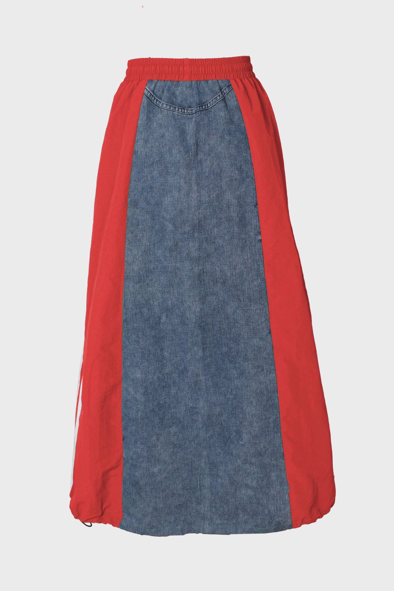 Wide Denim Skirts with Wide Contrast Side Lines Lavish Daily