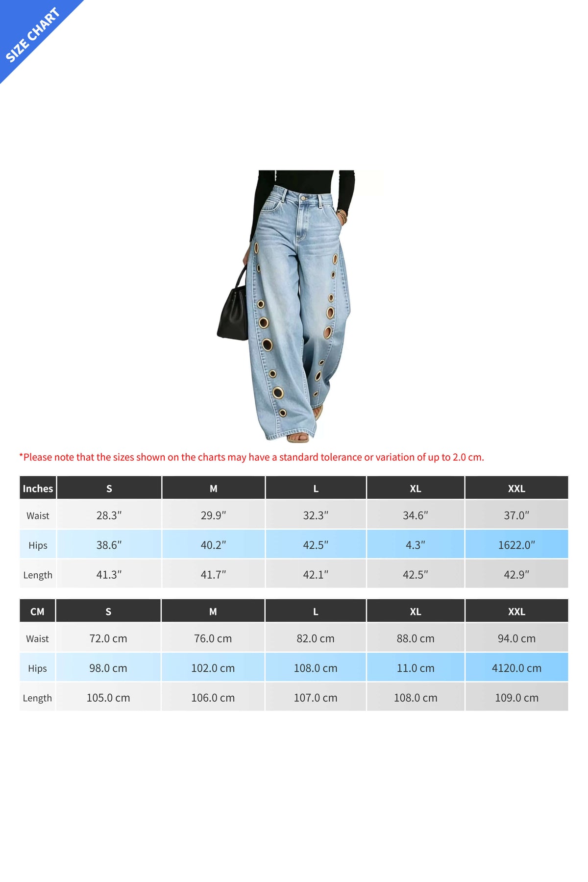 Statement Grommet Wide Leg Jeans Lavish Daily