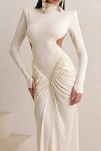 Cutout Long Sleeve Maxi Dress Lavish Daily