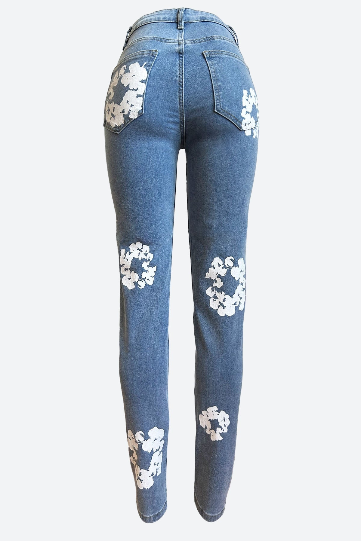 Flower Print Jeans Lavish Daily