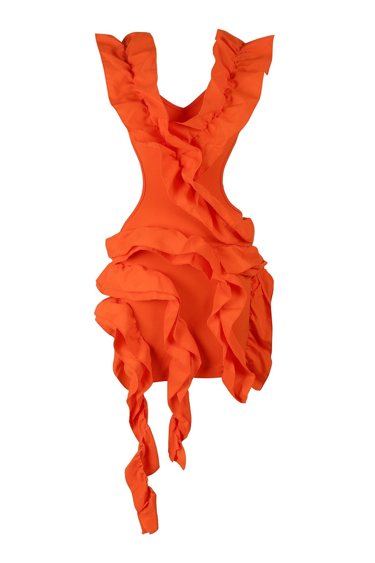 Backless Ruffle Tiered Cutout Mini Dress Lavish Daily