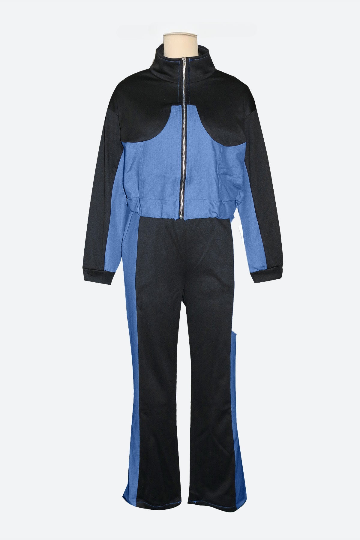 Denim Patchwork Jacket & Long Pant Set Lavish Daily