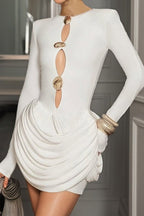 Cutout Ruched Mini Dress LavishDaily