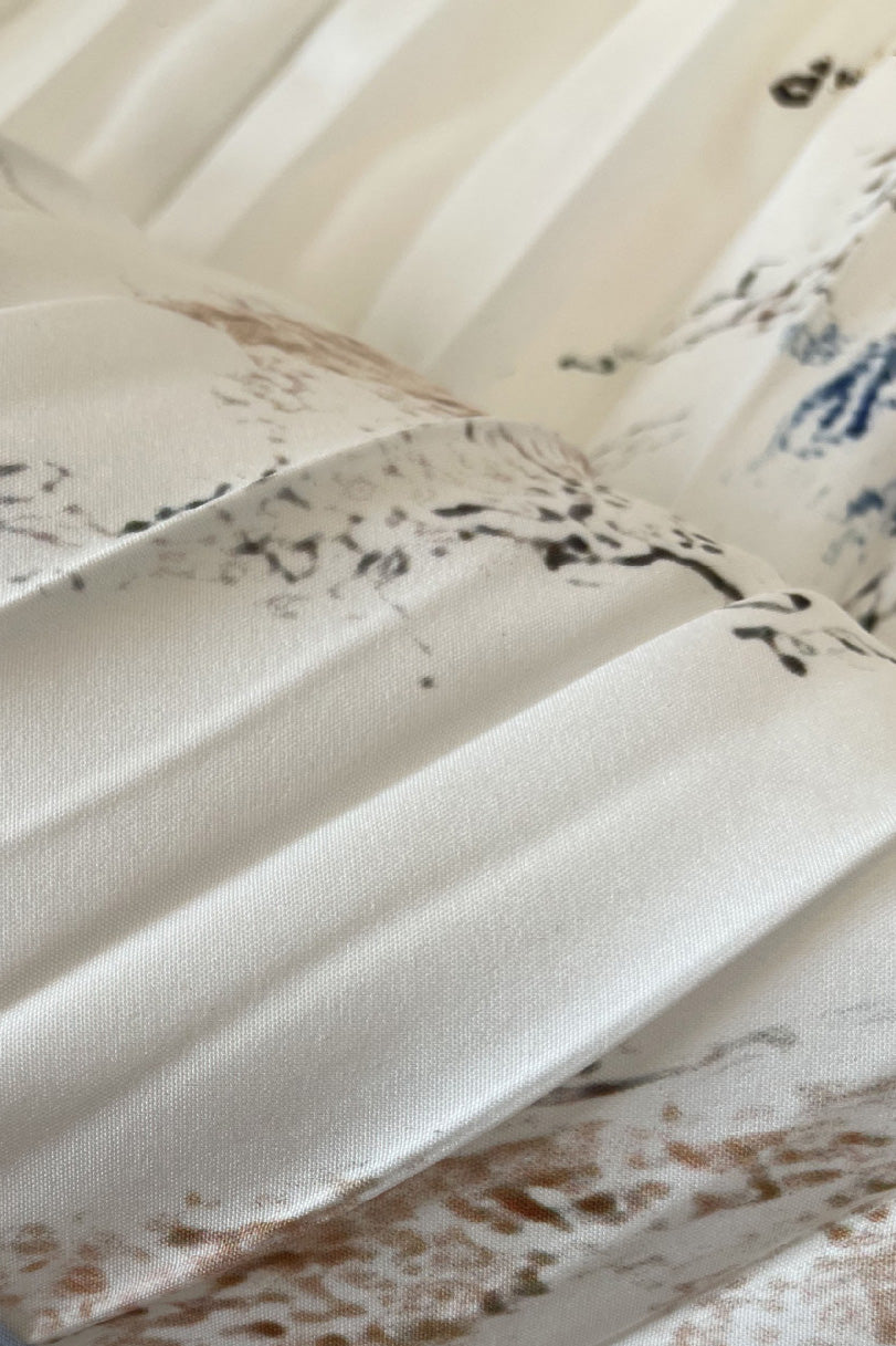 V Neck Floral Long Sleeve A Line Maxi Dress LavishDaily