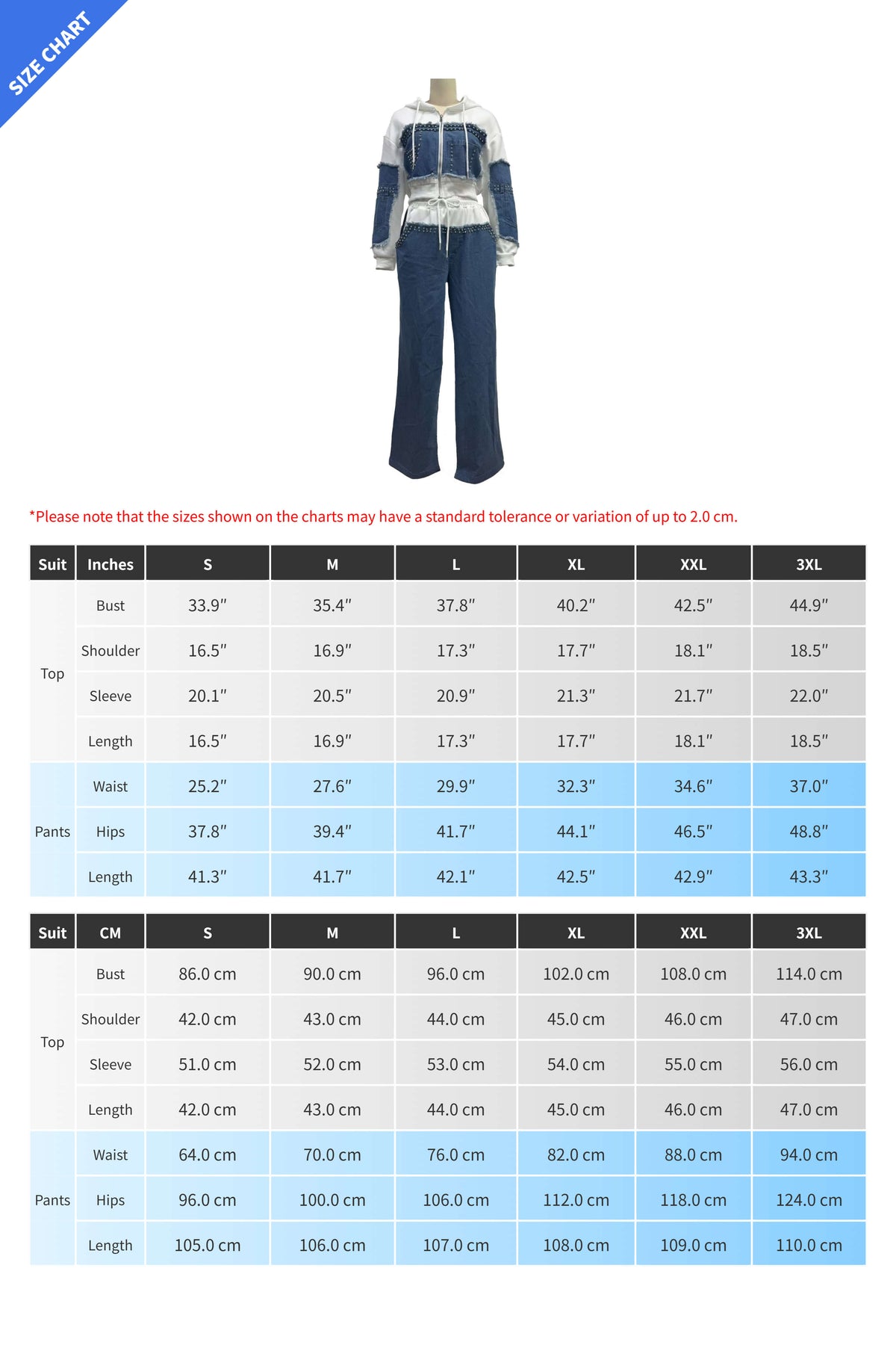 Studded Denim Patchwork Two Piece Set Lavish Daily