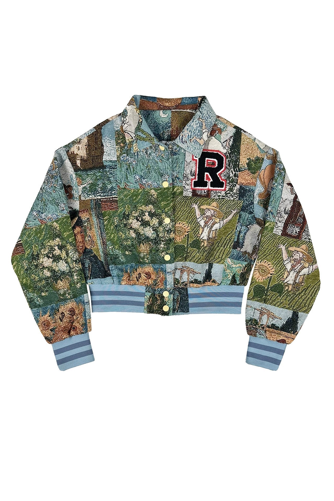 Cropped Tapestry Varsity Jacket Lavish Daily