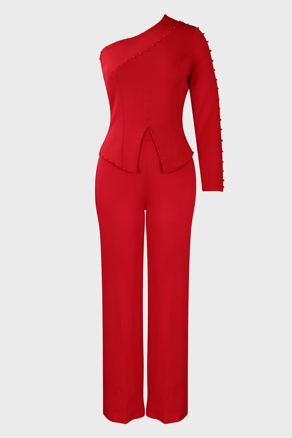 Long Sleeve A-Line Top Straight Leg Pants Matching Set Lavish Daily