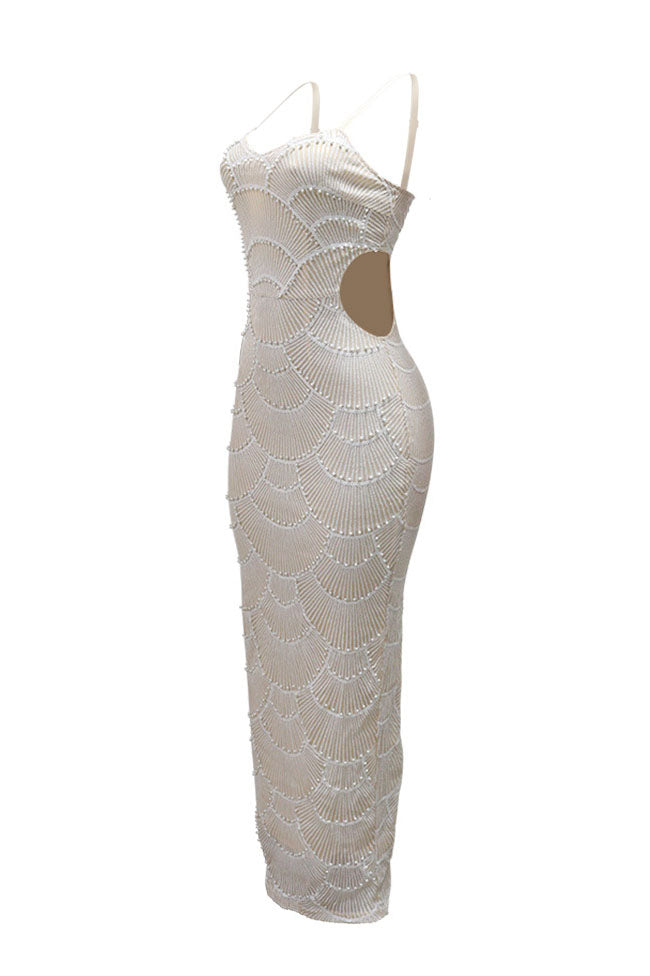 Pearl Sequin Maxi Dress Lavish Daily