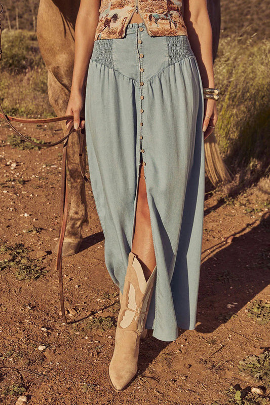 Street Style Straight A-Line Denim Skirt Lavish Daily