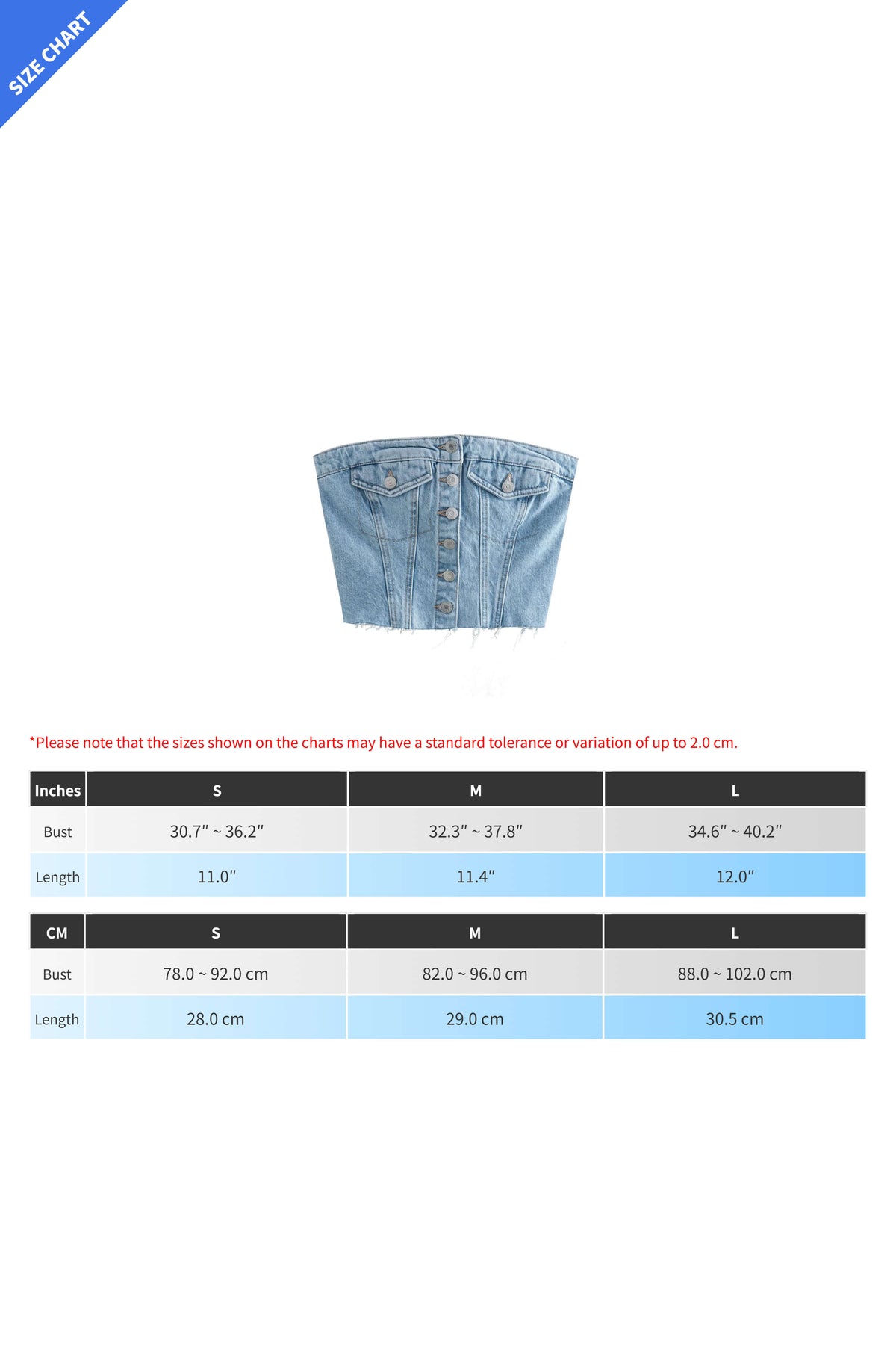 Denim Corset Crop Strapless Tank Lavish Daily