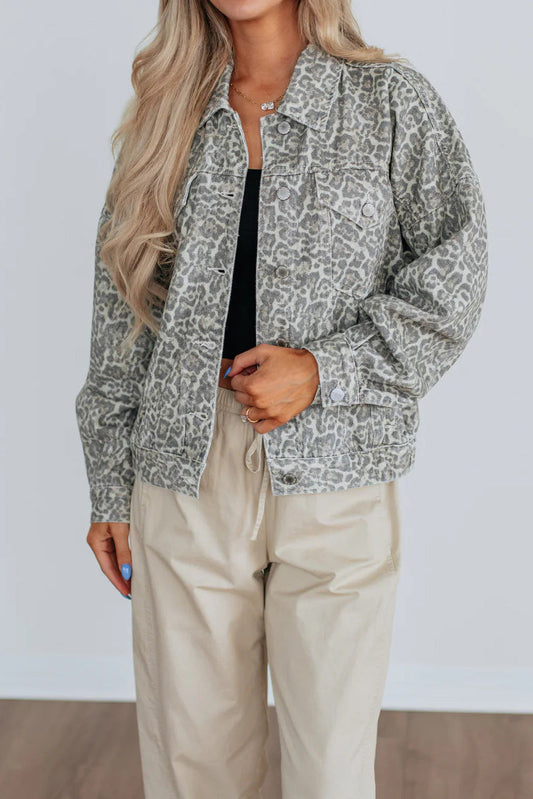 Loose Washed Printed Denim Jacket Lavish Daily