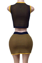 Stretchy Sleeveless Tank Top & Mini Skirt Set Lavish Daily