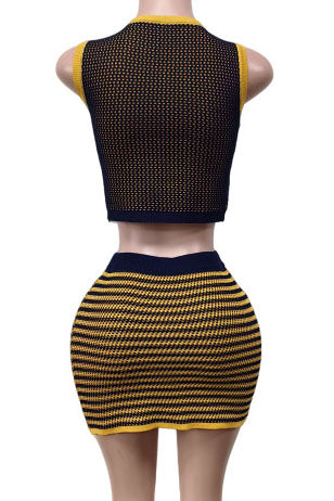 Stretchy Sleeveless Tank Top & Mini Skirt Set Lavish Daily