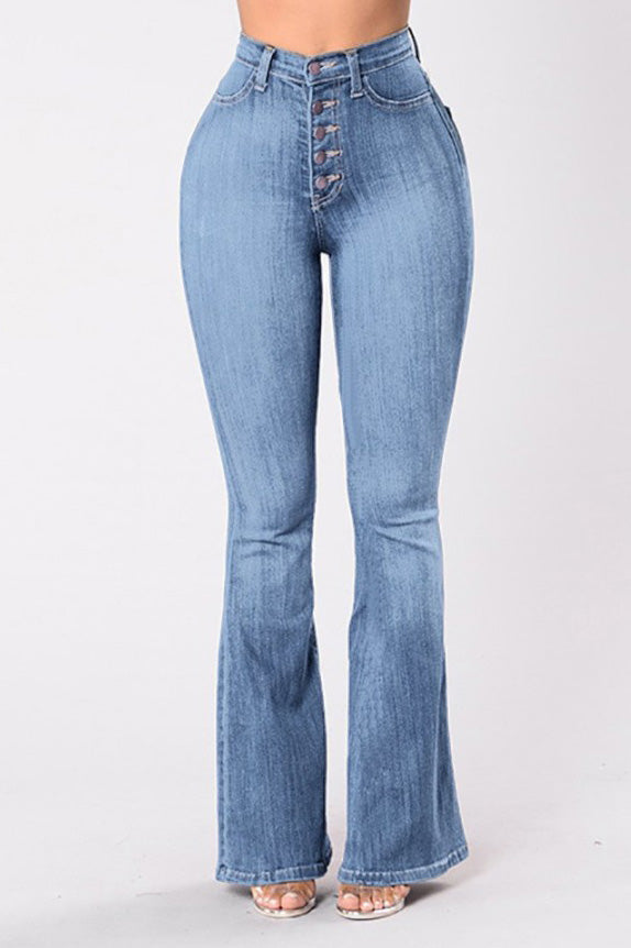 High Waist Stretch Wide Leg Jeans Lavish Daily