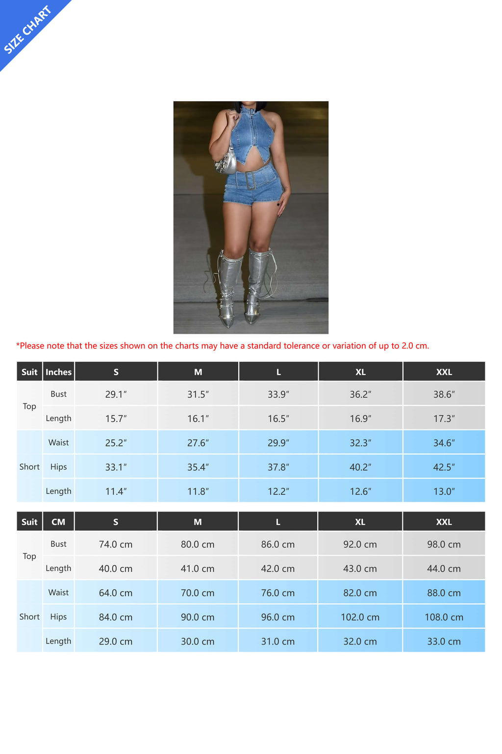 Halter Neck Denim Shorts Set Lavish Daily