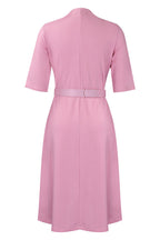 V-Neck Button Front Solid Color Midi Dress Lavish Daily