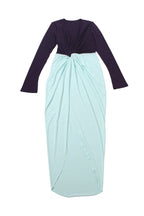 Deep V Neck Long Sleeve Slit Maxi Dress LavishDaily