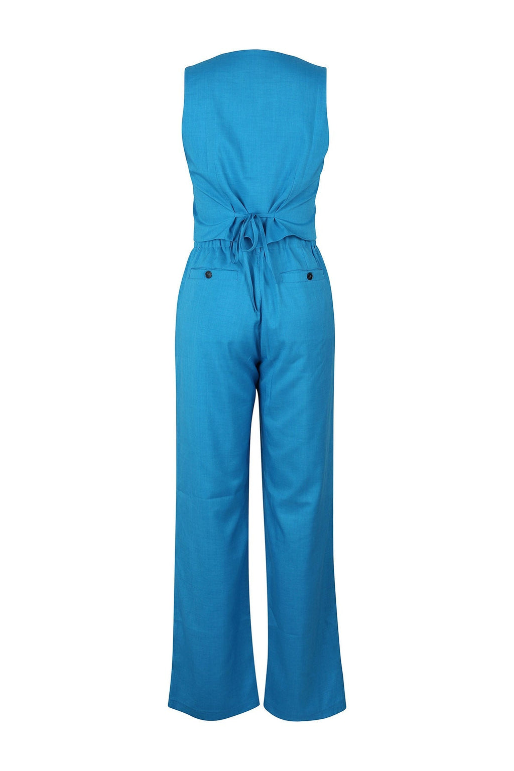 Linen Sleeveless Suit Set for Work Office Lavish Daily