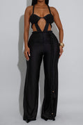 Solid Backless Lace-Up Jumpsuit LavishDaily