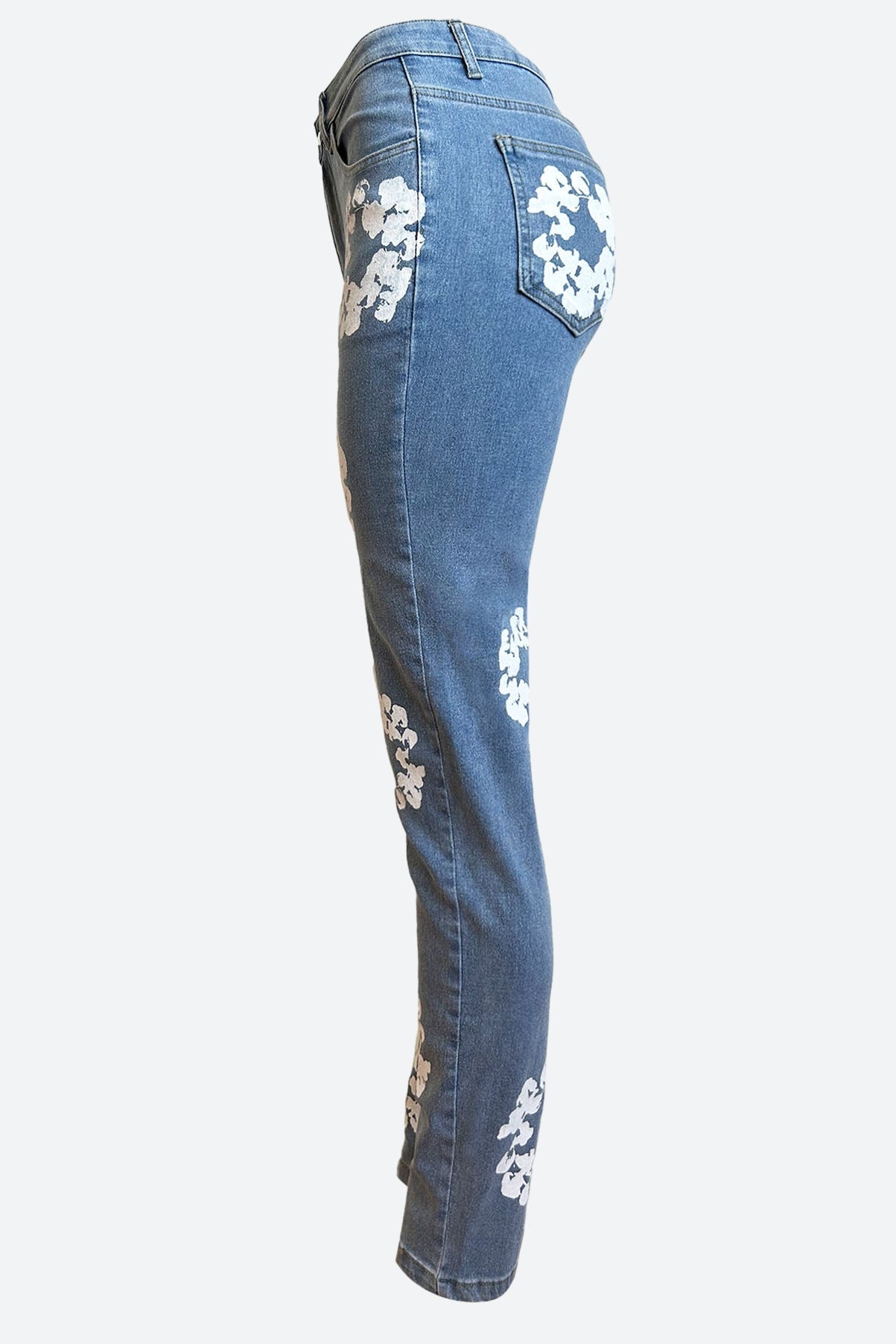 Flower Print Jeans Lavish Daily