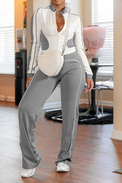Zip-up Top & Pants Set Lavish Daily