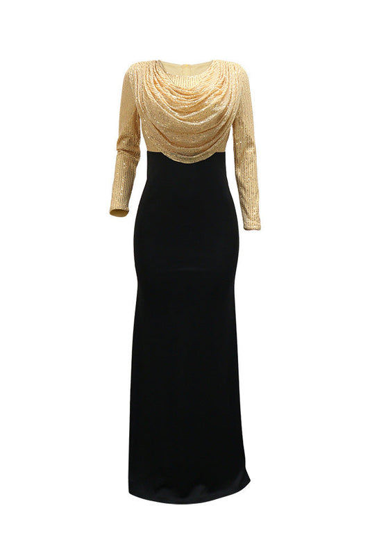 Sequin Cowl Neck Mermaid Maxi Dress Lavish Daily