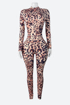 Leopard Gloved Jumpsuit Lavish Daily