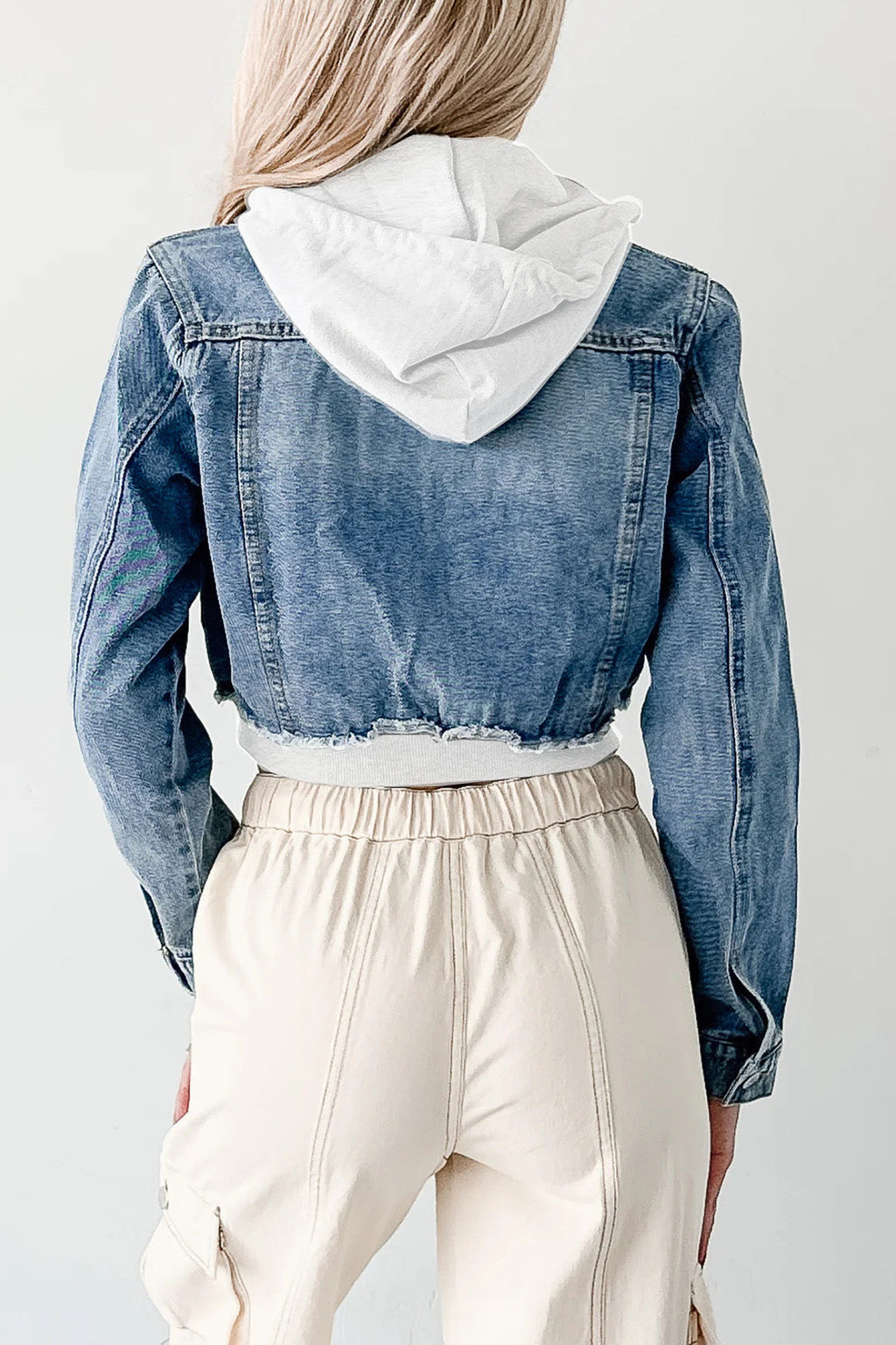 Cropped Layered Denim Jacket Lavish Daily