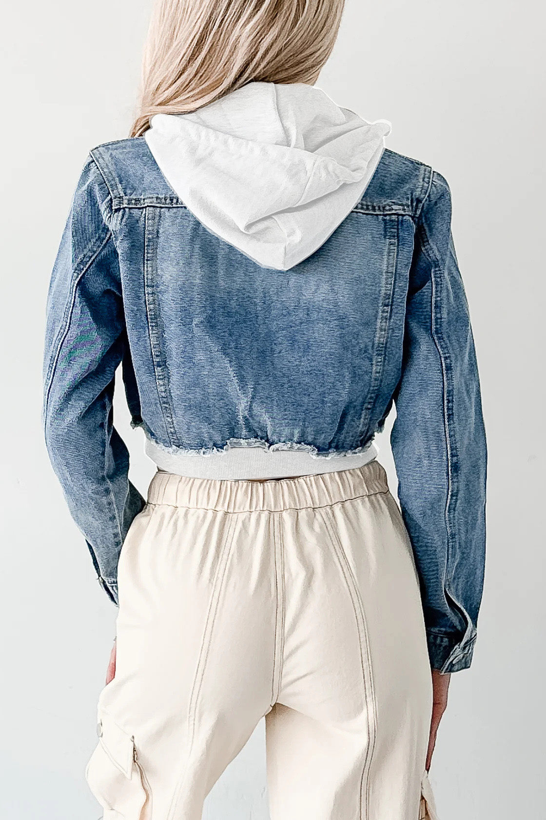 Cropped Layered Denim Jacket Lavish Daily