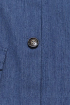 Elegant Denim Patchwork Pocket A-Line Dress Lavish Daily
