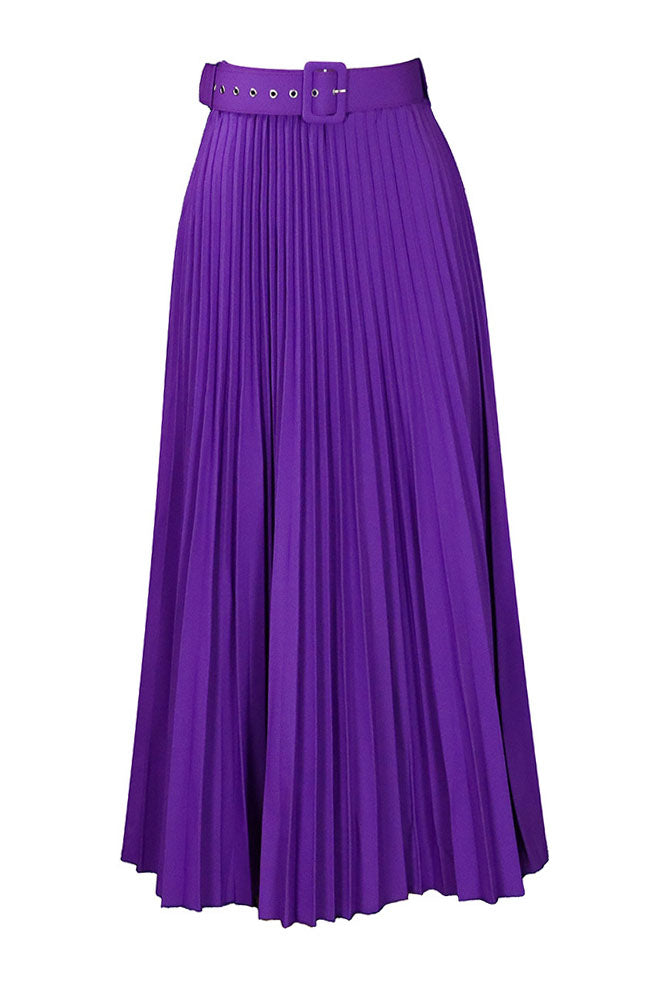 High Waist Pleated Midi Skirt Lavish Daily