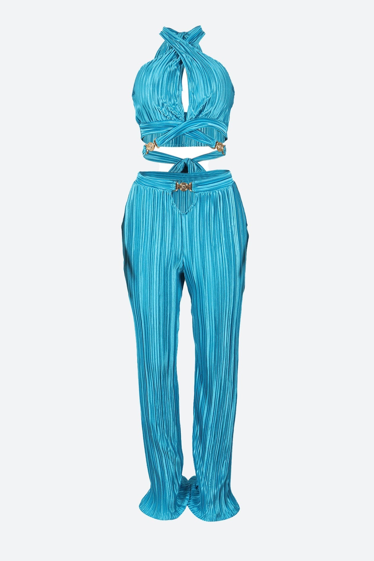 Tie-wrap Halter Backless Pant Sets Lavish Daily