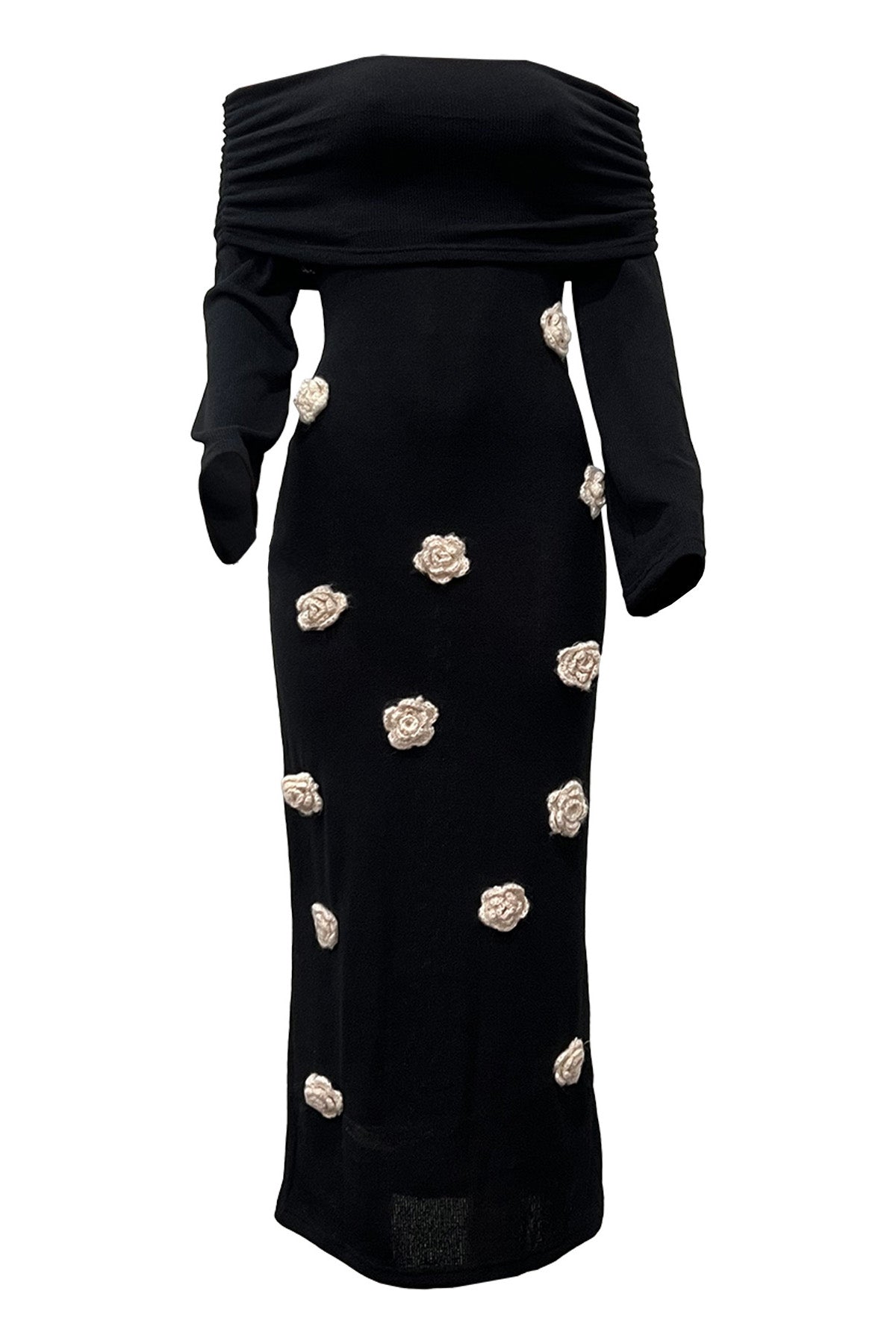 Off Shoulder Knit Maxi Dress Lavish Daily