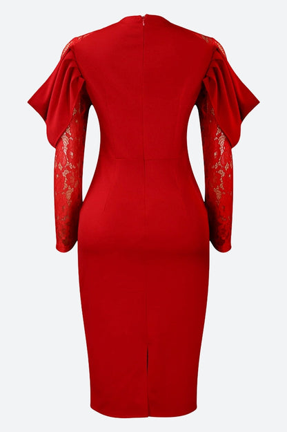 Elegant Lace Slim Fit Patchwork Sexy Dress Lavish Daily