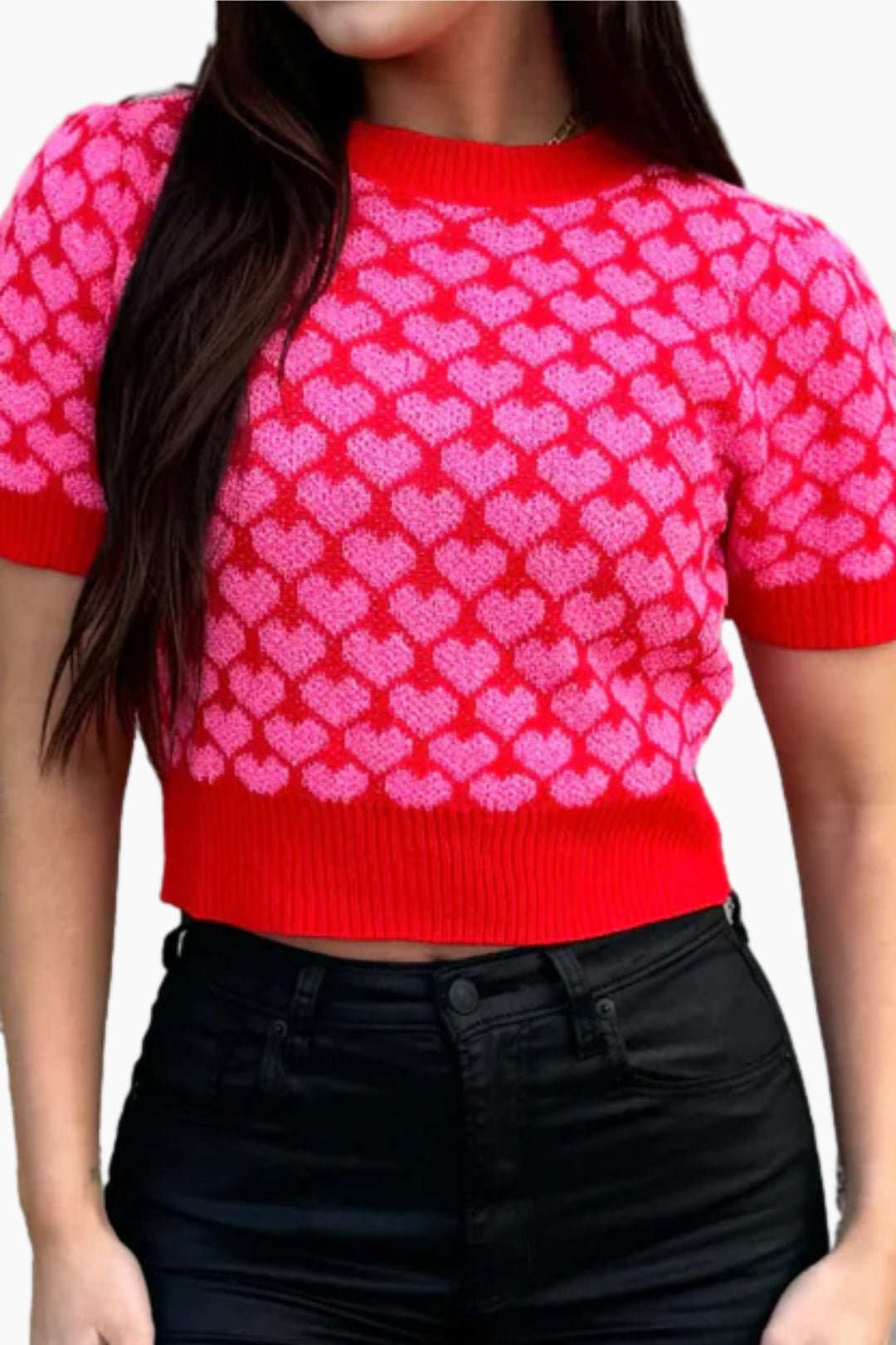 Heart Detail Sweater Lavish Daily