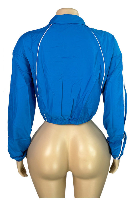 Retro Sport Cropped Track Jacket Lavish Daily