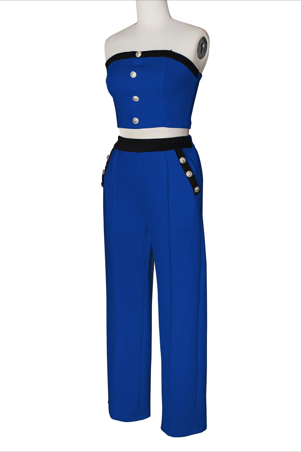 Wide-Leg Pant Suit with Wrap Detail Top Lavish Daily