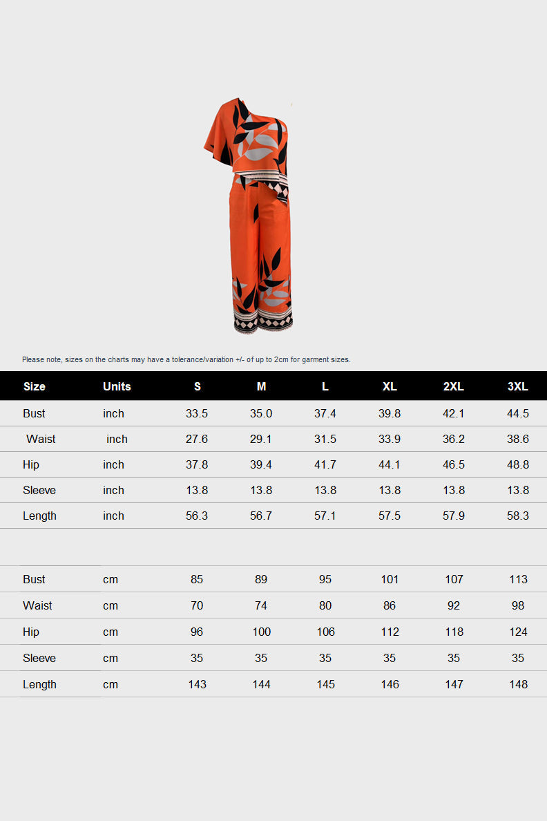 Printed Irregular Wide-leg Jumpsuit Lavish Daily