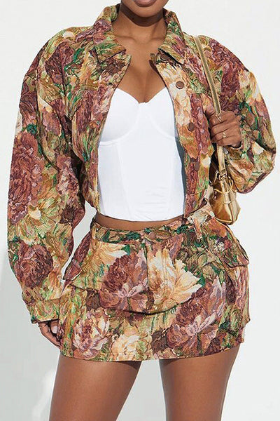 Jacquard Cargo Skirt Lavish Daily