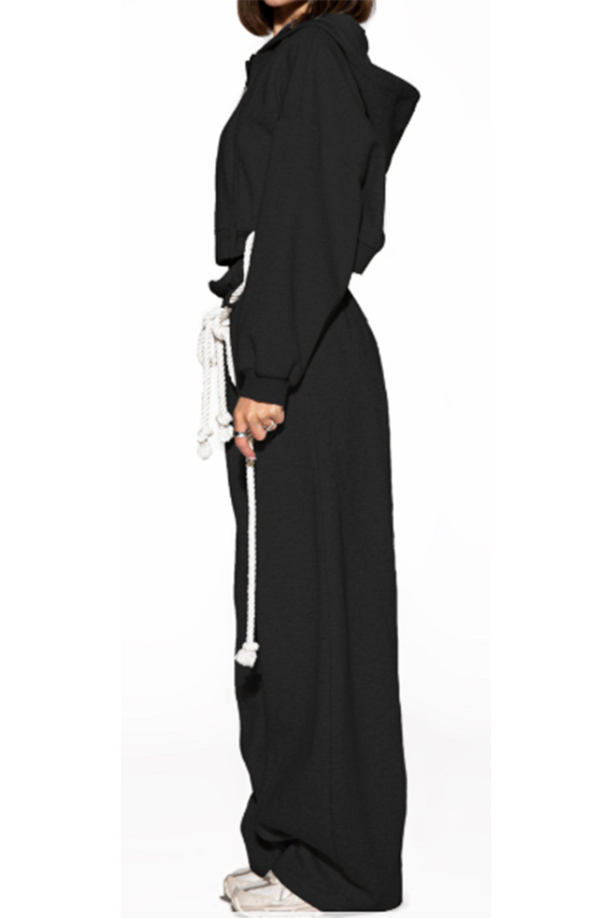 Drawstring Hoodie & Wide Leg Pants Set LavishDaily